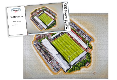 Brentford FC Griffin Park Stadium Art Jigsaw Puzzle